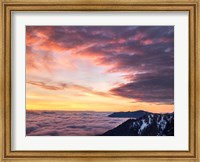 Framed Dawn On Hurricane Ridge Road, Washington