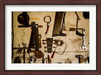 Framed Collection Of Farm Tools