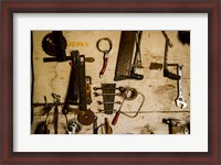 Framed Collection Of Farm Tools