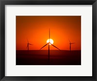 Framed Windmills At Sunset, Washington