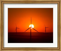 Framed Windmills At Sunset, Washington