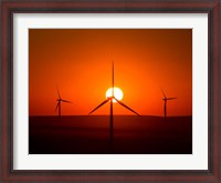 Framed Windmills At Sunset, Washington
