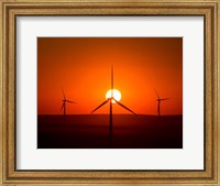 Framed Windmills At Sunset, Washington