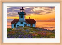 Framed Patos Lighthouse At Sunset, Washington State