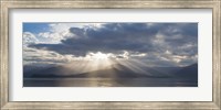 Framed Panoramic Composite Of God Rays Over The Hood Canal