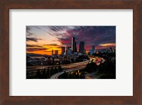 Framed Sunset View Of Downtown Seattle