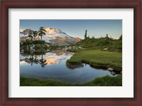 Framed Mt Baker Reflecting In A Tarn On Park Butte