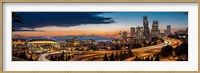 Framed Sweeping Sunset View Over Downtown Seattle