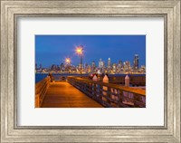 Framed Seacrest Park Fishing Pier, With Skyline View Of West Seattle