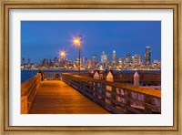 Framed Seacrest Park Fishing Pier, With Skyline View Of West Seattle