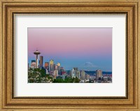 Framed Skyline View Of Seattle With Mount Rainier