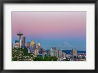 Framed Skyline View Of Seattle With Mount Rainier