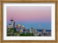 Framed Skyline View Of Seattle With Mount Rainier