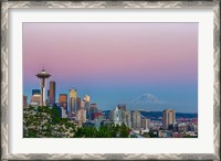 Framed Skyline View Of Seattle With Mount Rainier