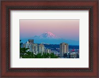 Framed Mount Rainier Behind The Seattle Skyline