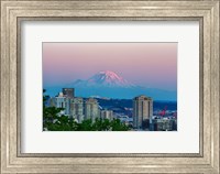 Framed Mount Rainier Behind The Seattle Skyline