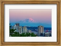 Framed Mount Rainier Behind The Seattle Skyline