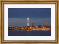 Framed Seattle Skyline At Dusk