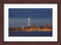 Framed Seattle Skyline At Dusk