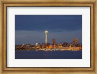 Framed Seattle Skyline At Dusk