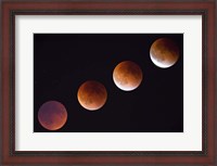 Framed Composite Of The Phases Of A Total Lunar Eclipse