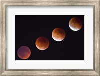 Framed Composite Of The Phases Of A Total Lunar Eclipse