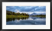 Framed Oxbow Bend Of The Snake River, Panorama, Wyoming