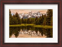 Framed Schwabacher Landing At Sunrise, Wyoming