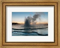 Framed Eruption Of Fountain Geyser After Sunset, Wyoming