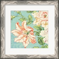 Framed 'Cottage Roses VII Bright' border=