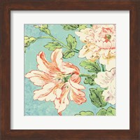 Framed 'Cottage Roses VII Bright' border=