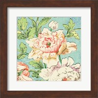 Framed 'Cottage Roses VI Bright' border=