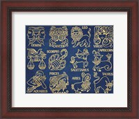 Framed Whats Your Sign Blue Gold