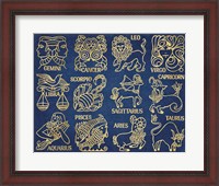 Framed Whats Your Sign Blue Gold