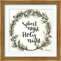 Framed Silent Night Pinecone Wreath