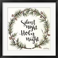 Framed Silent Night Pinecone Wreath