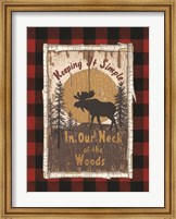 Framed Plaid Moose