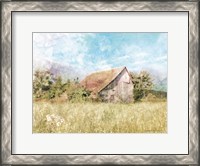 Framed Spring Green Meadow by the Old Barn