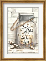 Framed Glass Luminary Bless All Who Gather