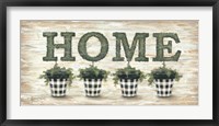 Framed Gingham Topiaries Home