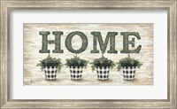 Framed Gingham Topiaries Home
