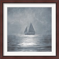 Framed Solo Blue Sea Sailboat