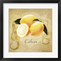 Framed 'Vintage Lemons Citron' border=