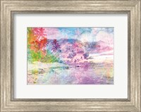 Framed Rainbow Bright Beach Scene