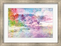 Framed Rainbow Bright Beach Scene