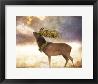 Framed Holly and Ivy Stag