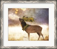 Framed Holly and Ivy Stag