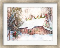 Framed Snowy Christmas Cabin