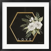 Framed Geometric Hexagon Muted Floral