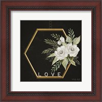 Framed Geometric Hexagon Muted Floral